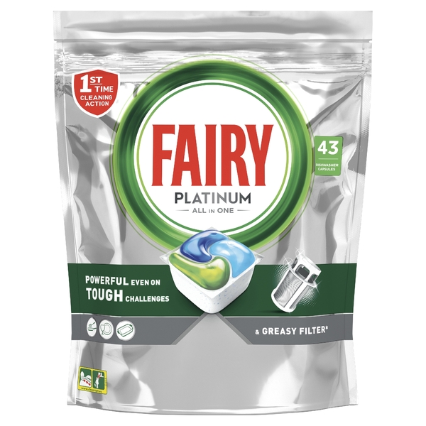 Fairy Platinum 43 Tablets All in One -Dishwasher Tablets Fairy Platinum 43 Tablets All in One -Dishwasher Tablets