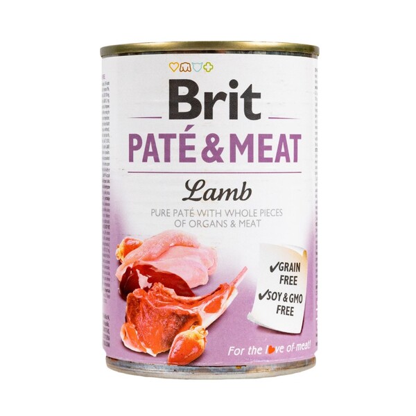 Brit P&acirc;t&eacute; & Meat with Lamb, Wet food for dogs, Adult, 400g