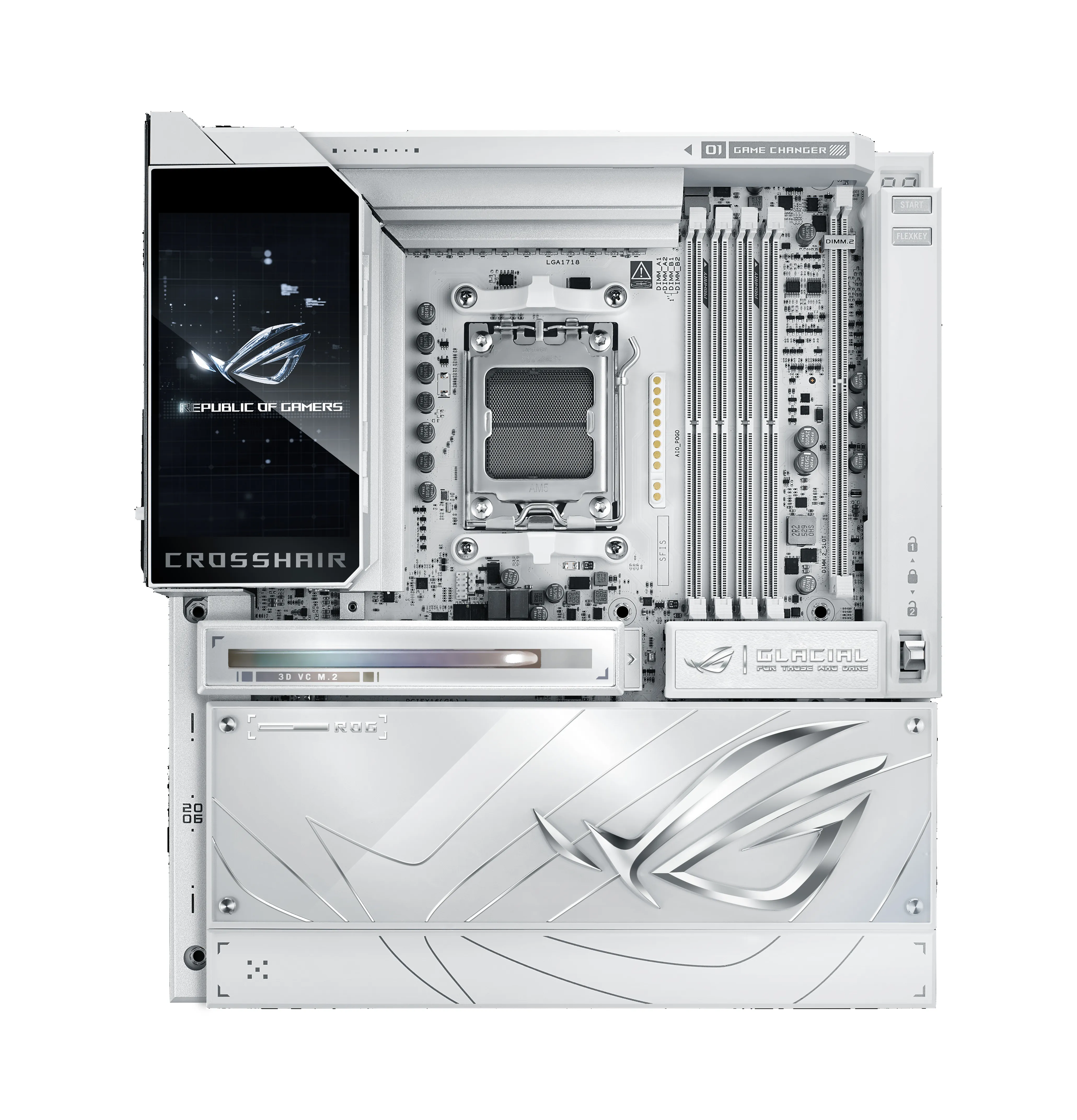 Asus ROG CROSSHAIR X870E GLACIAL WiFi 7 AM5 E-ATX Motherboard