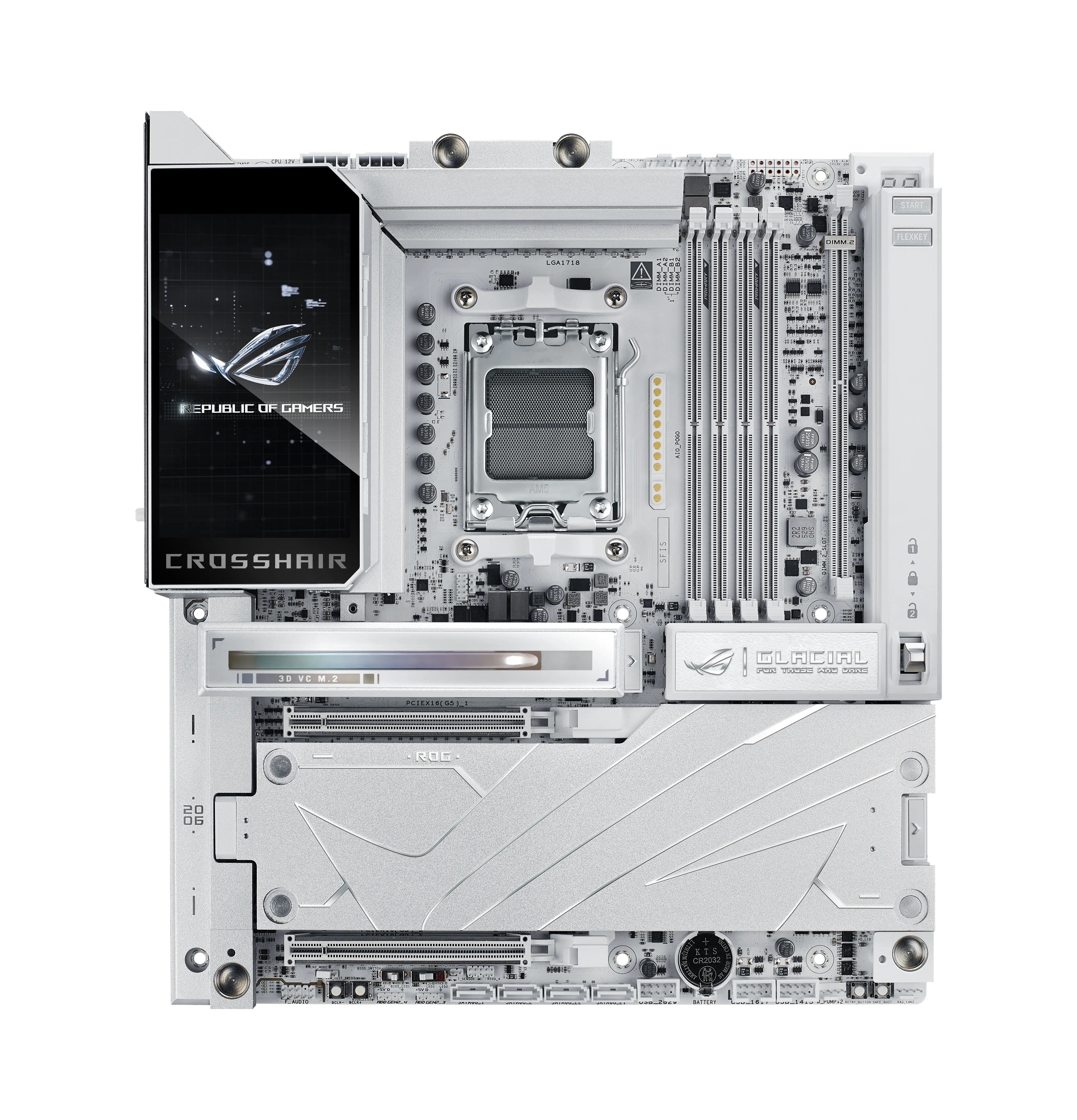 Asus ROG CROSSHAIR X870E GLACIAL WiFi 7 AM5 E-ATX Motherboard