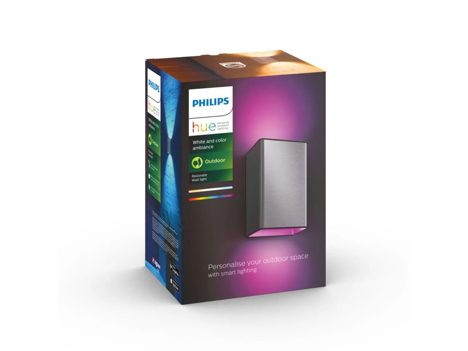 PHILIPS HUE RESONATE WACA WALL LANTERN INOX 2X8