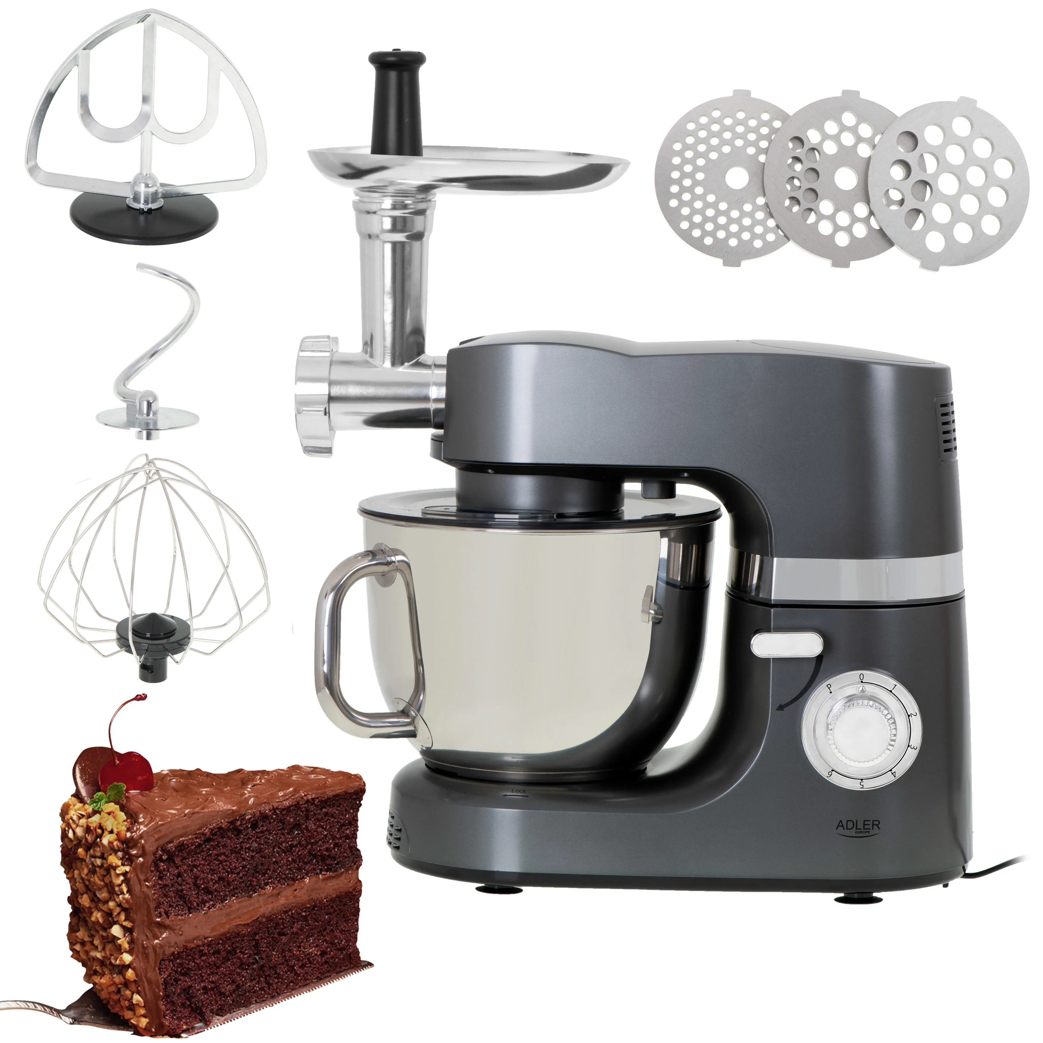 Adler AD 4221 Planetary food processor, 2200 W, 7 L, Steel