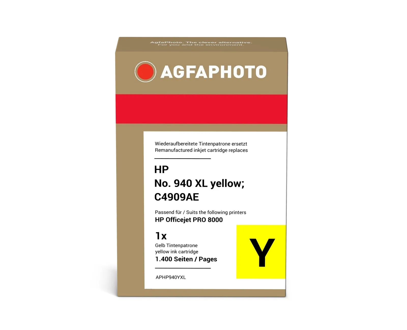 AgfaPhoto APHP940YXL -mustekasetti, 24 ml, keltainen