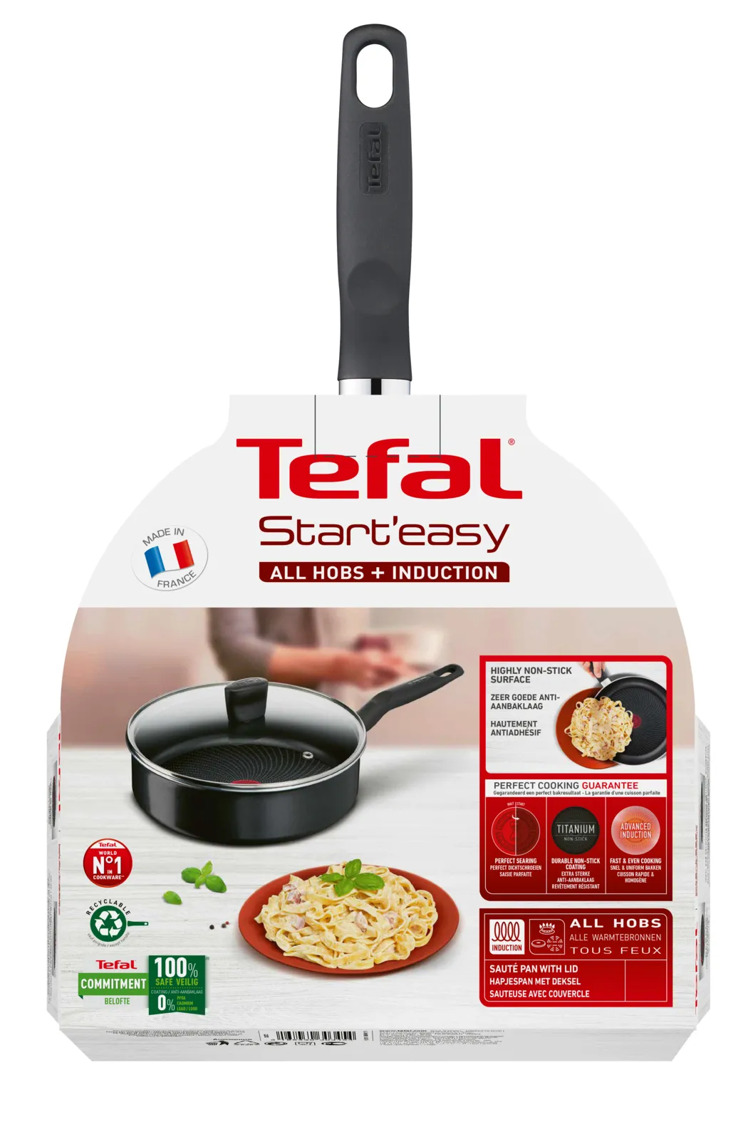 Tefal Start Easy - sautepan with lid, 24cm