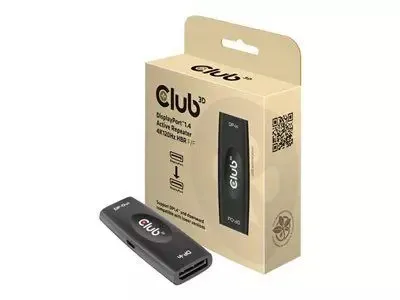 CLUB 3D Displayport 1.4 4K 120Hz HDR Active Repeater - adapter, Svart