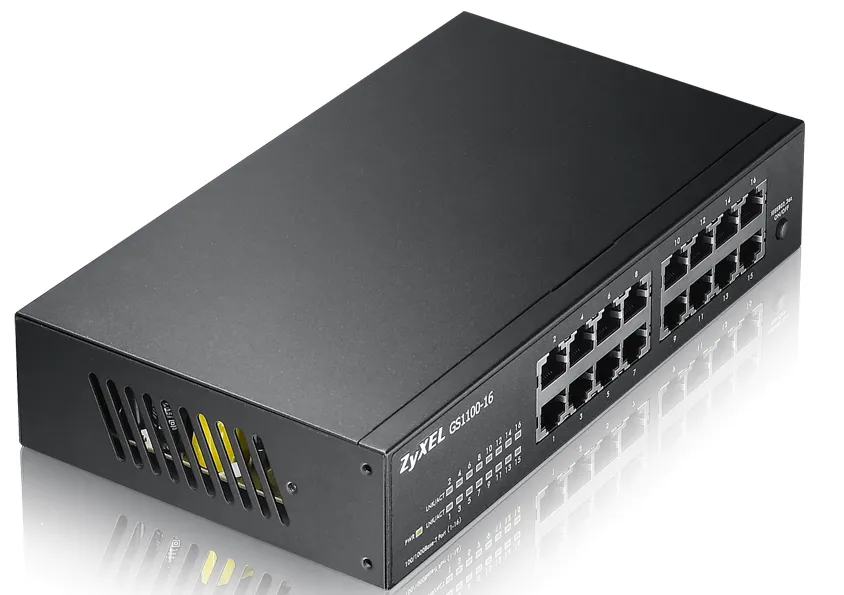 Zyxel GS1100-16E-EU0101F - 16-porttinen hallitsematon Gigabit-kytkin, musta