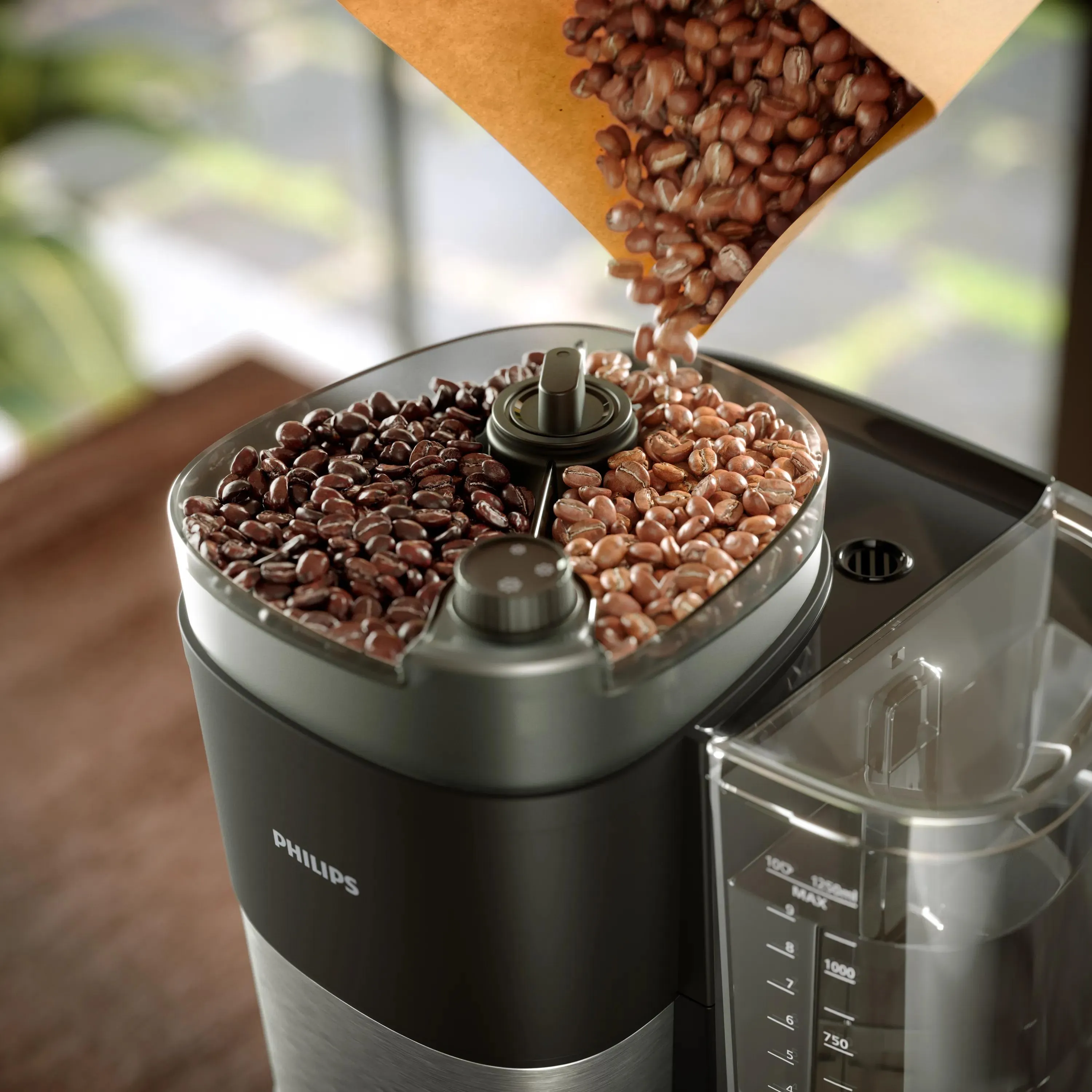 Philips All-in-1 Brew HD7900/50 10 cups Coffee Maker with Grinder, Black, Silver