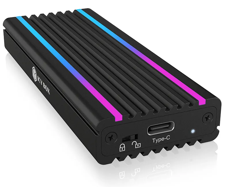 USB Type-C enclosure for M.2 NVMe SSD - RGB illuminated