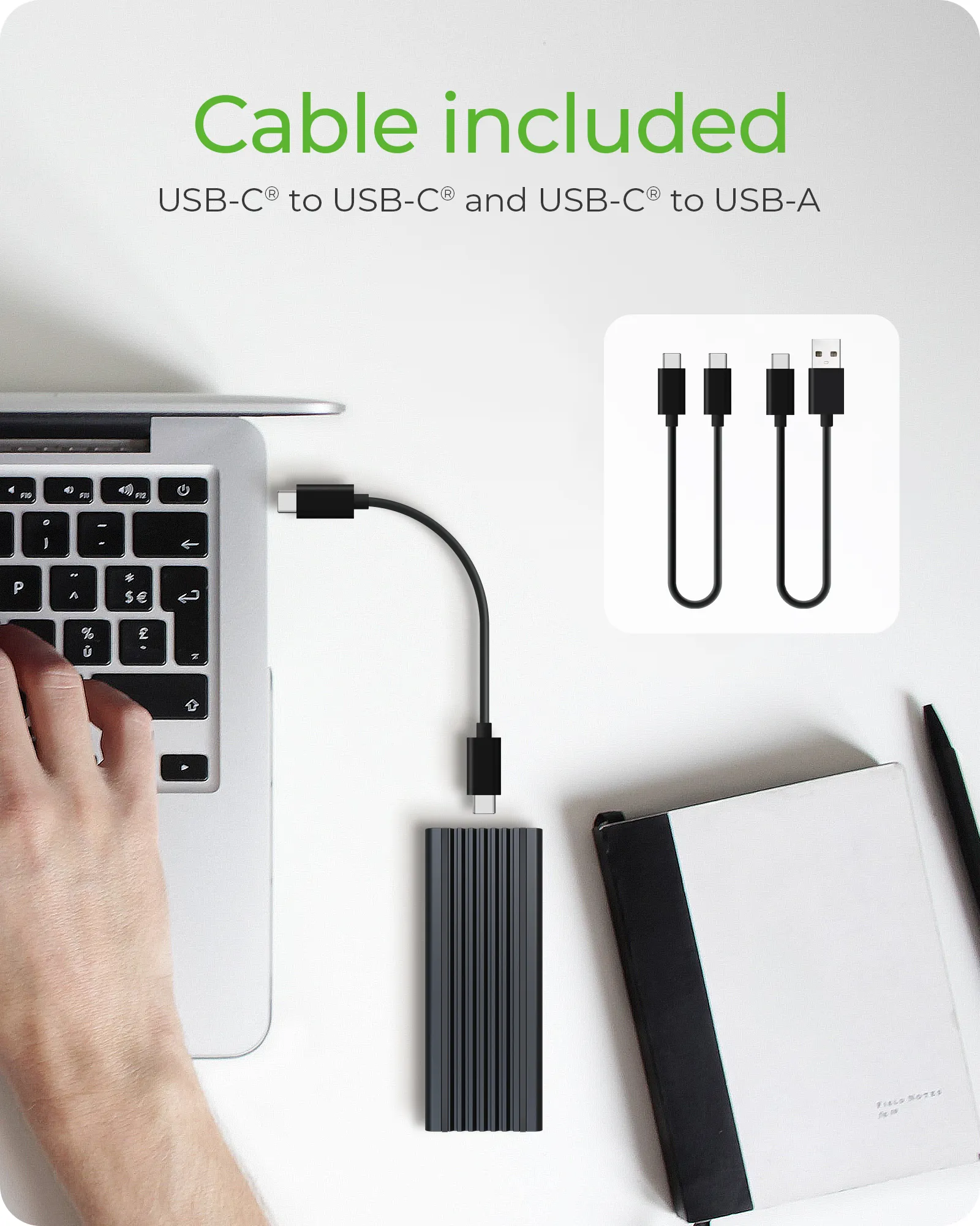 USB Type-C enclosure for M.2 NVMe SSD - RGB illuminated