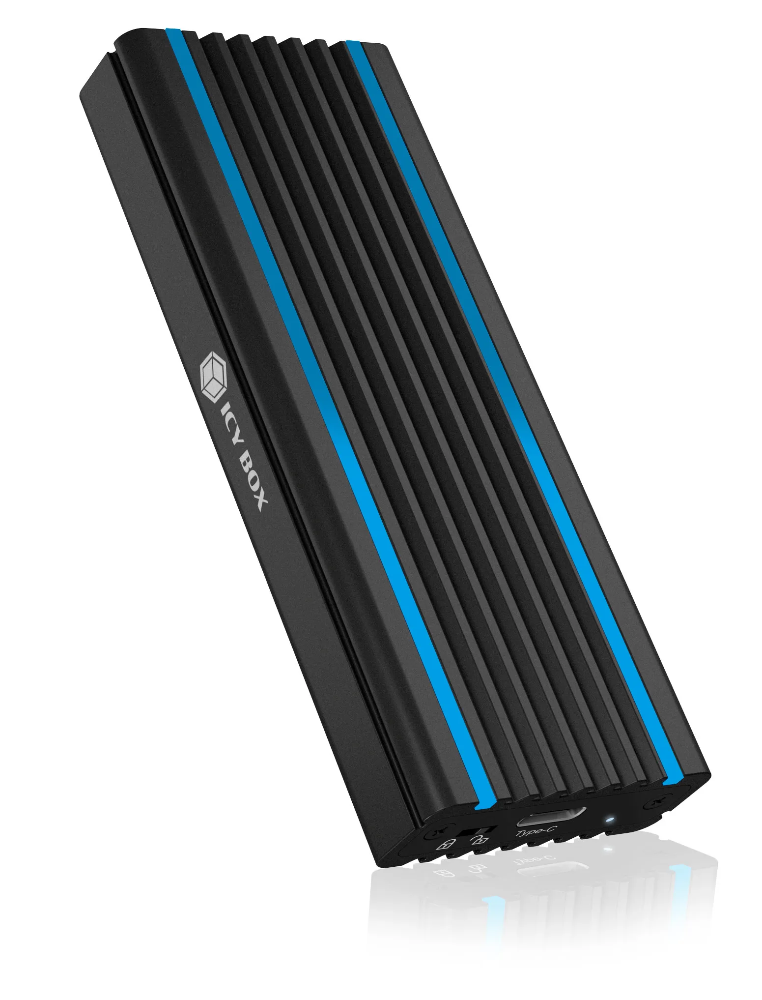 USB Type-C enclosure for M.2 NVMe SSD - RGB illuminated