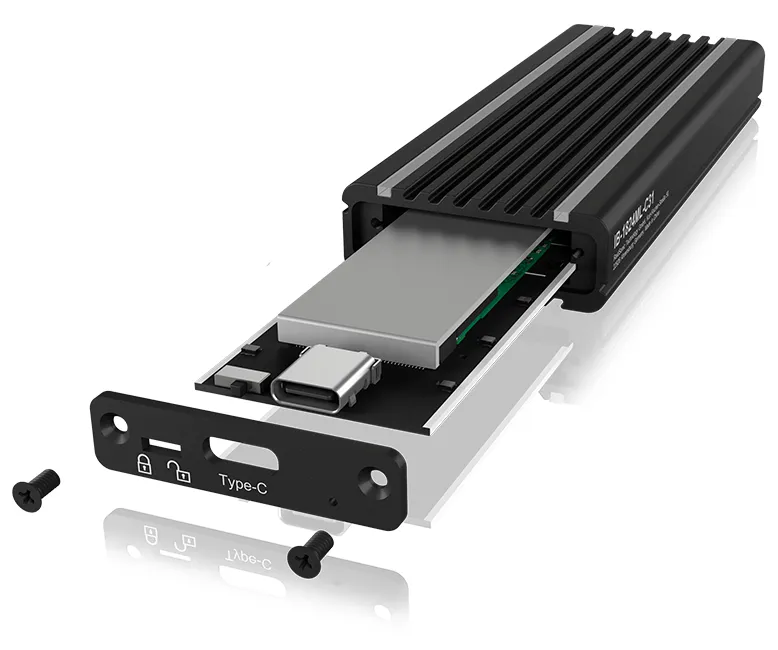 USB Type-C enclosure for M.2 NVMe SSD - RGB illuminated