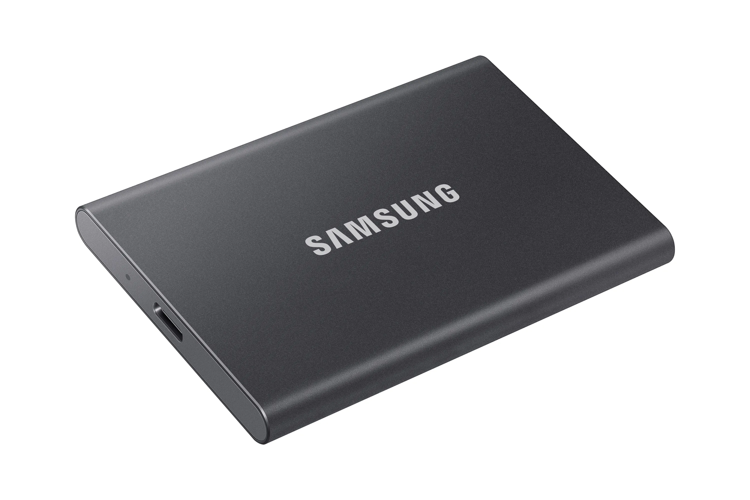 Samsung T7 1 TB extern SSD med USB 3.2 Gen 2 (USB-C), portabel, med h&aring;rdvarukryptering, med l&ouml;senordsskydd, gr&aring;
