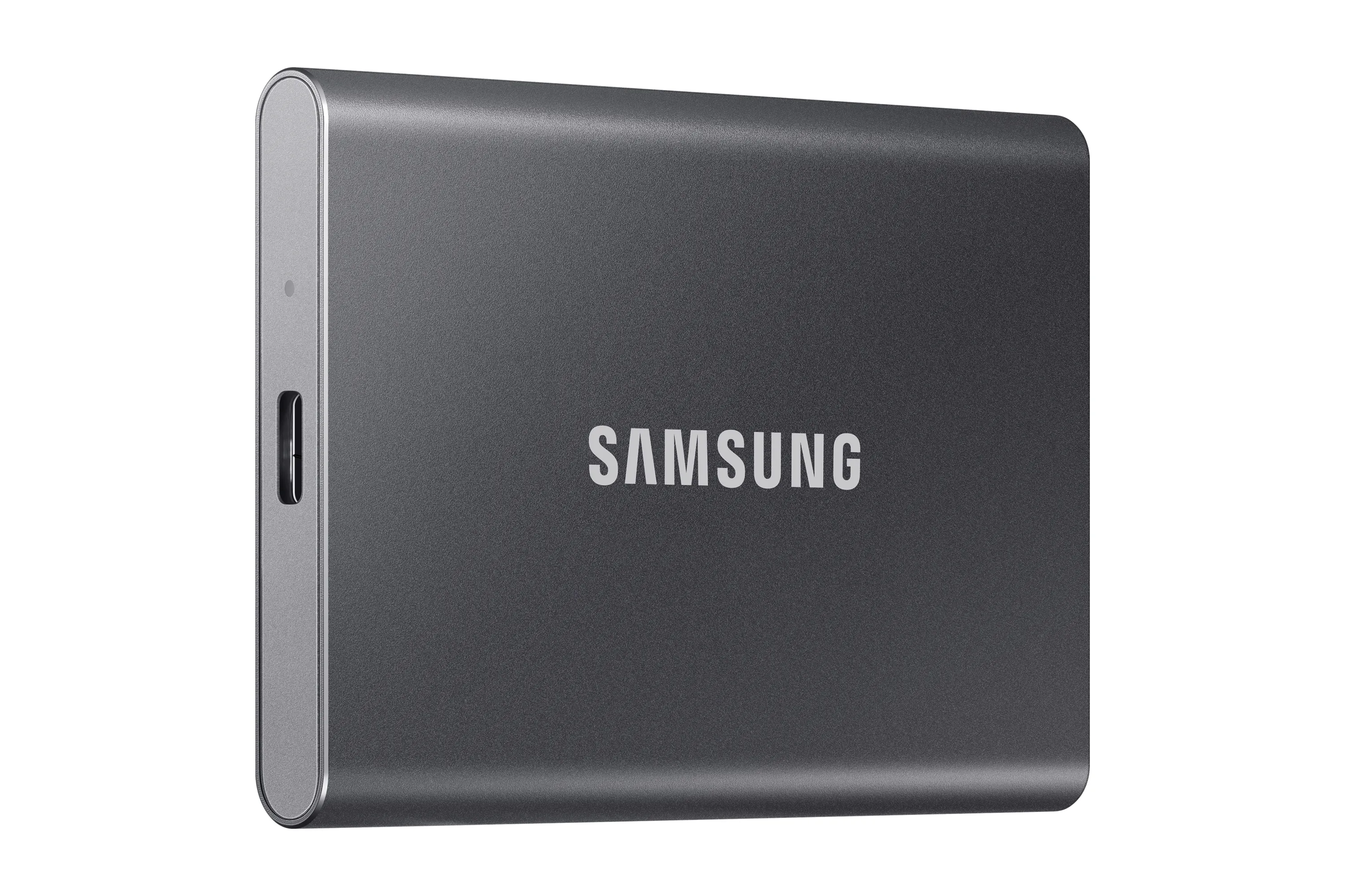 Samsung T7 1 TB extern SSD med USB 3.2 Gen 2 (USB-C), portabel, med h&aring;rdvarukryptering, med l&ouml;senordsskydd, gr&aring;
