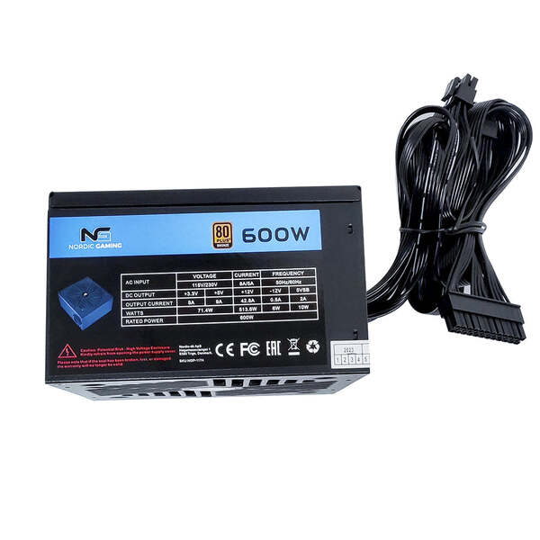 Nordic Gaming NGP-1174 600W - PSU, 80 Plus Bronze