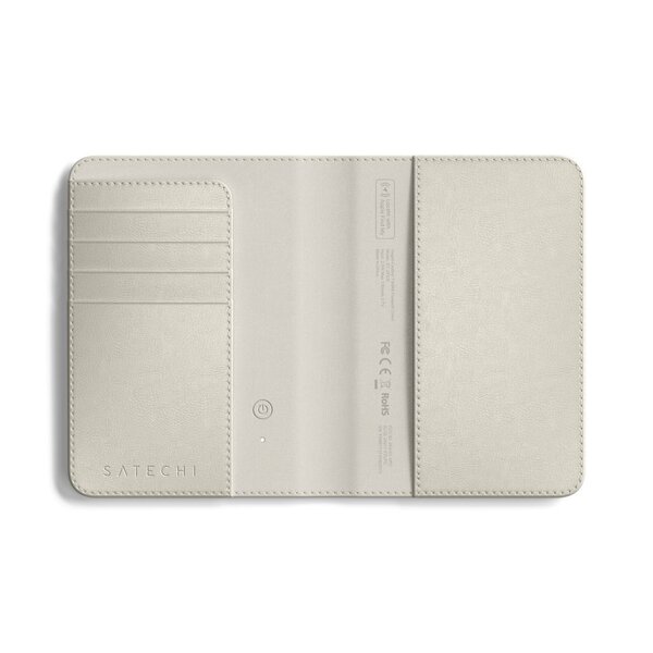 Satechi Find My Vegan-Leather Passport Cover - tracker, Sand