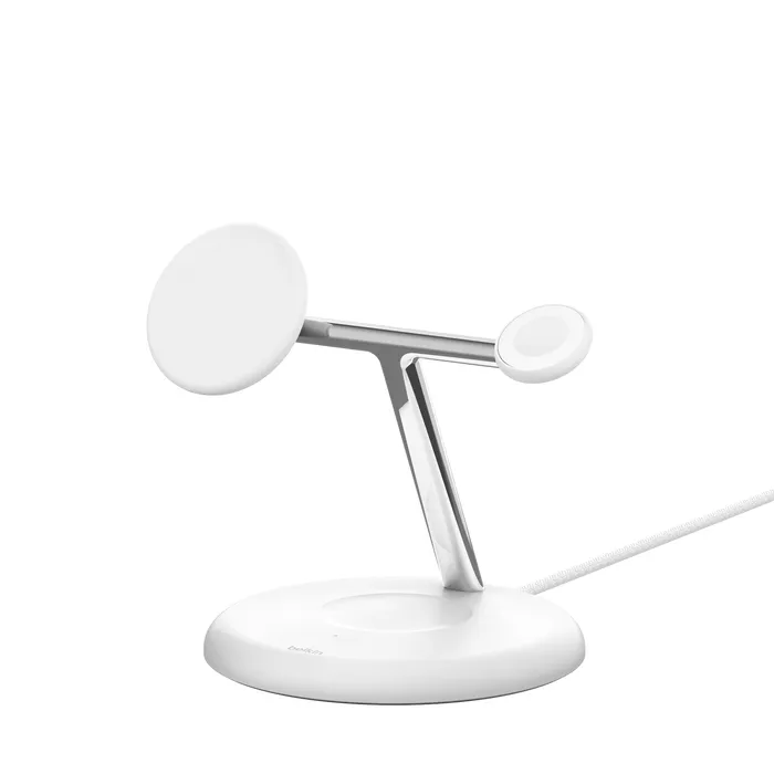 Belkin BoostCharge Pro 3-in-1 Magnetic Wireless Charging Stand with Qi2 15W - wireless charger, White