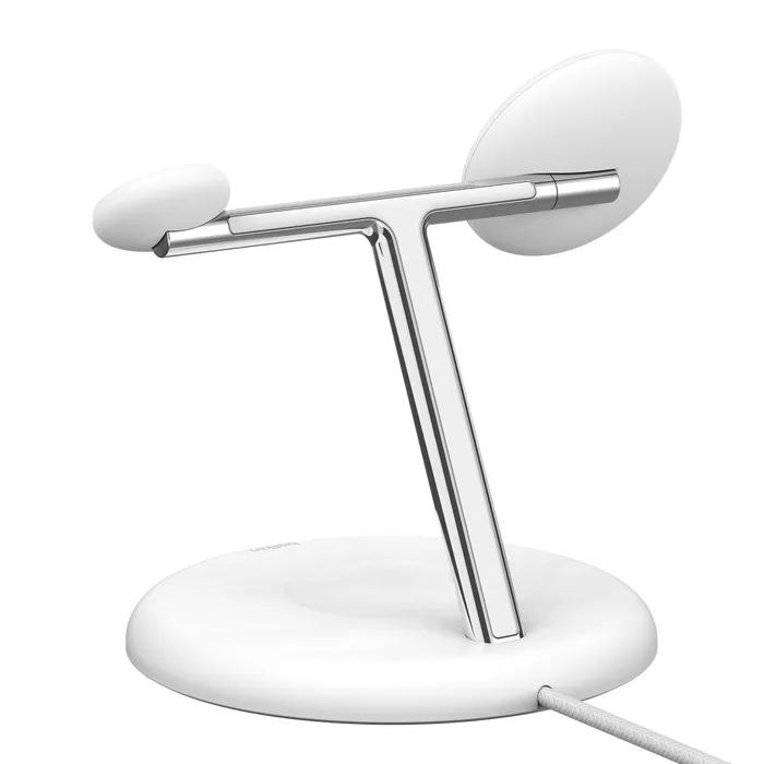 Belkin BoostCharge Pro 3-in-1 Magnetic Wireless Charging Stand with Qi2 15W - wireless charger, White