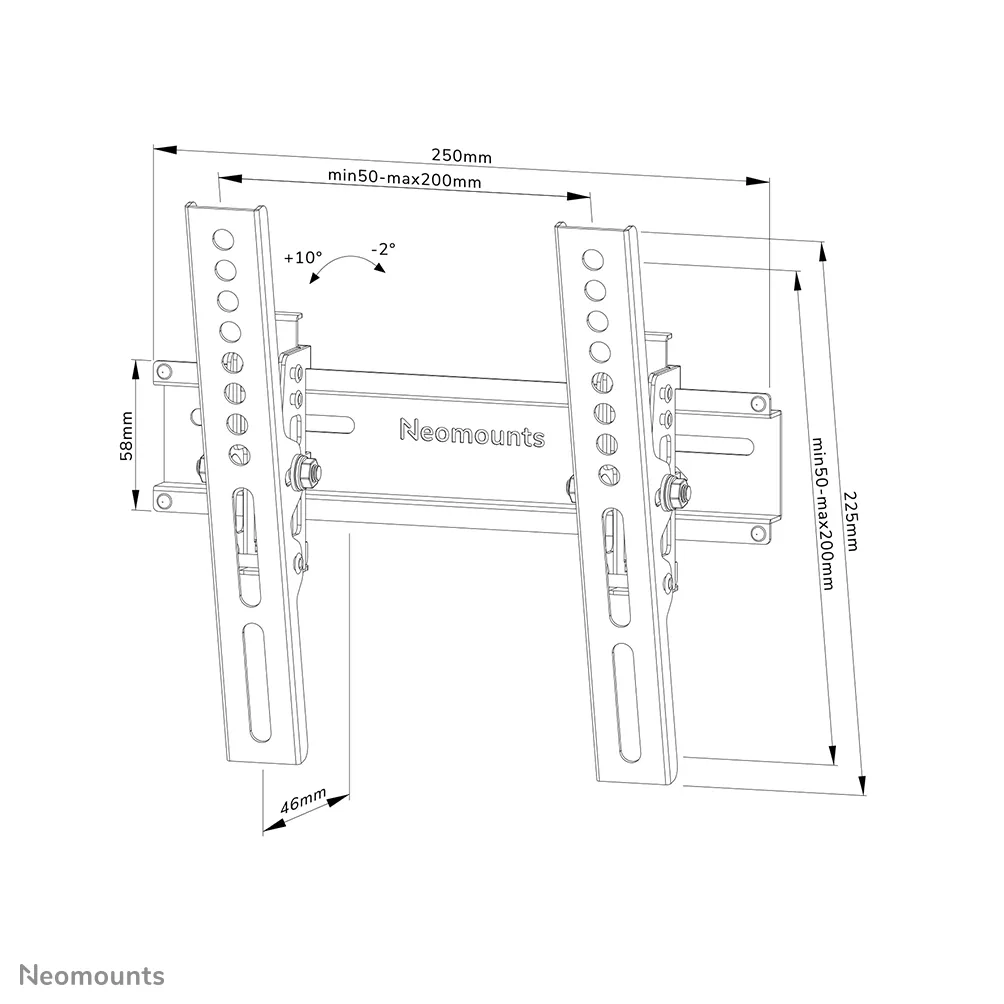 NEOMOUNTS BY NEWSTAR Screen Wall Mount 24-55inch tilt lockable VESA 200X200