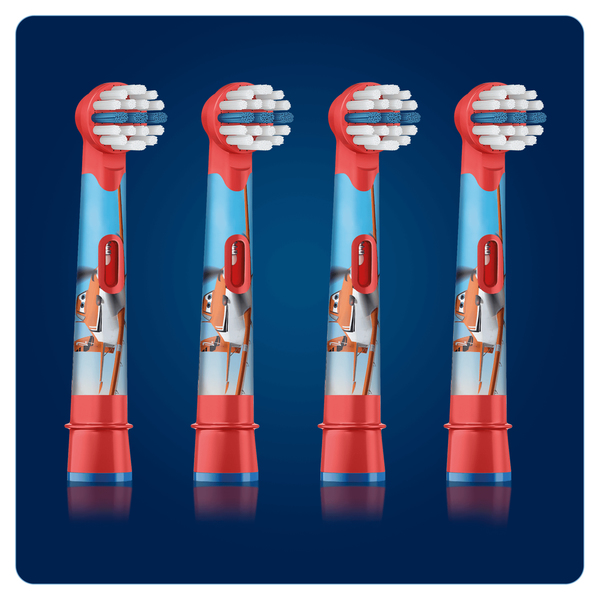 BRAUN VAIHTOHARJA ORAL-B KIDS 4ct MIX, paketissa 4 vaihtoharjaa. Sekalaisella teemalla. Stages Power