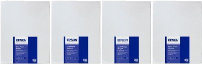 Epson Fine Art Cold Press Bright - Puuvilla - sile&auml; - A2 (420 x 594 mm) - 340 g/m&sup2; - 25 arkki (arkit) rag paper malleihin Stylus Pro 4900 Spectro_M1, SureColor