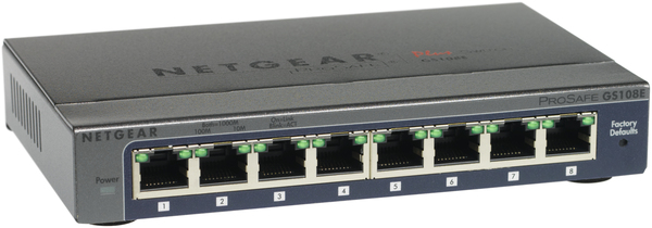 NETGEAR ProSafe Plus GS108Ev3 - Kytkin - 8 x 10/100/1000 - ty&ouml;p&ouml;yt&auml;, sein&auml;&auml;n asennettava