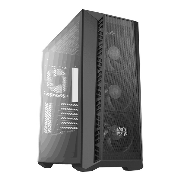 Cooler Master MasterBox 520 Mesh Blackout Edition Midi-Tower Case with window, Black