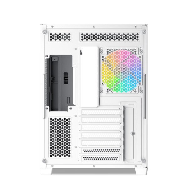SAMA V60 midi-tower chassi med f&ouml;nster och RGB-belysning, vit