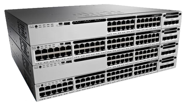 Cisco Catalyst 3850-24P-E - Kytkin - L3 - Hallinnoitu - 24 x 10/100/1000 (PoE+) - ty&ouml;p&ouml;yt&auml;, r&auml;kkiin asennettava - PoE+ (435 W)