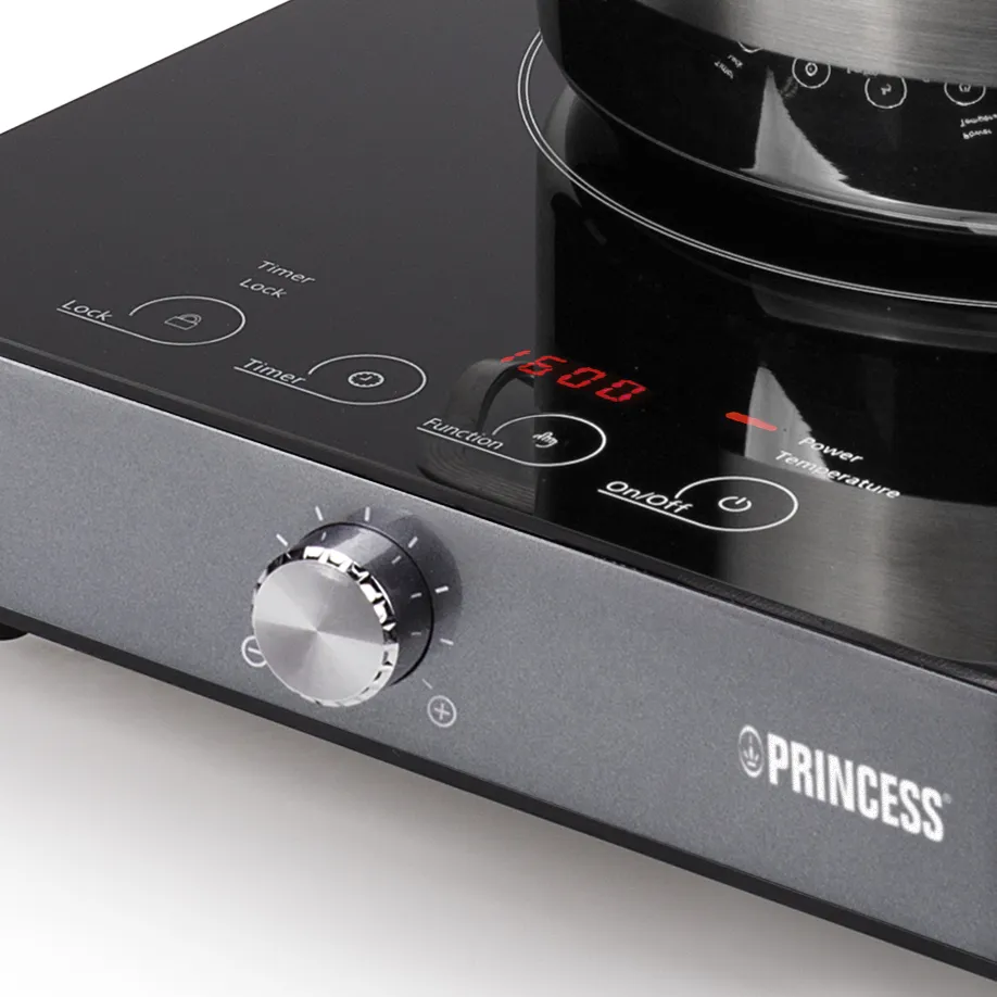 Princess 01.303010.01.001 Induktionsplatta 1800 W Svart/Silver