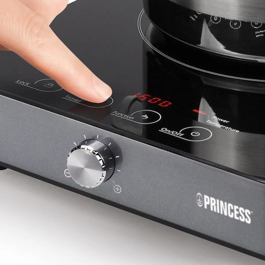 Princess 01.303010.01.001 Induktionsplatta 1800 W Svart/Silver