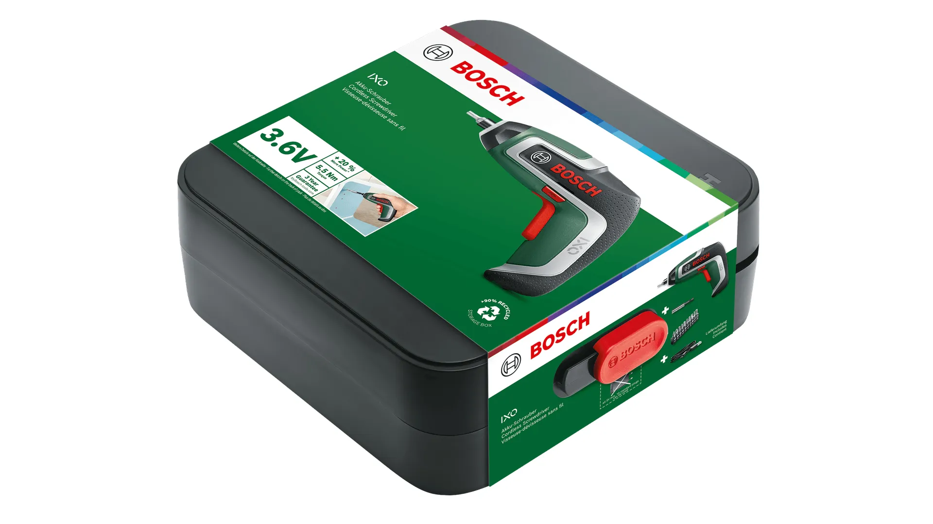 Bosch Cordless Screwdriver IXO 7 Basic, 3.6V (green/black, Li-Ion battery 2.0Ah)