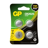 GP Lithium Cell Battery CR2025, 3V, Safety Seal, 4-pack
