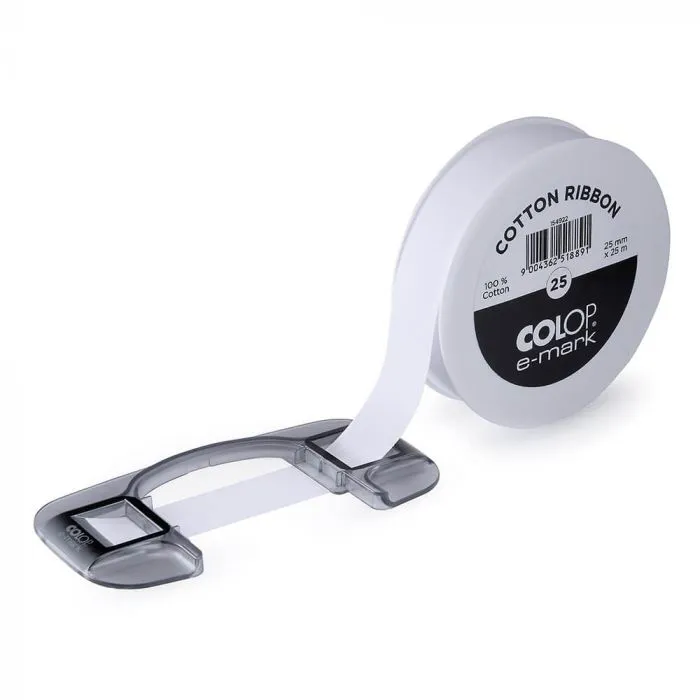COLOP e-mark bomullsband, 25 mm x 25 m