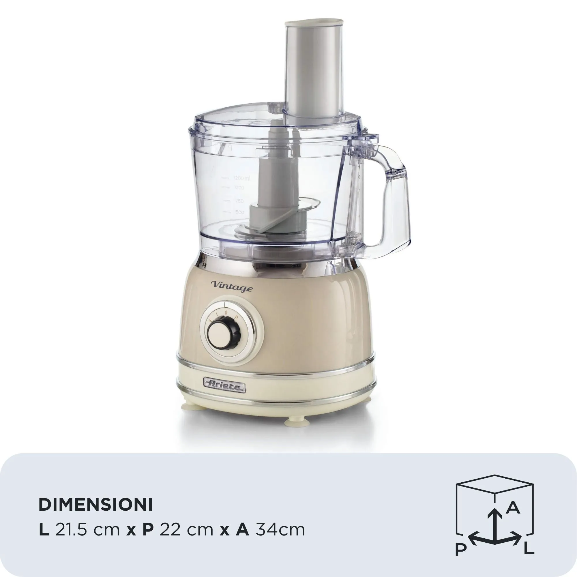 Ariete 1781CR Matberedare, 1000 W, 2,1 L, Beige
