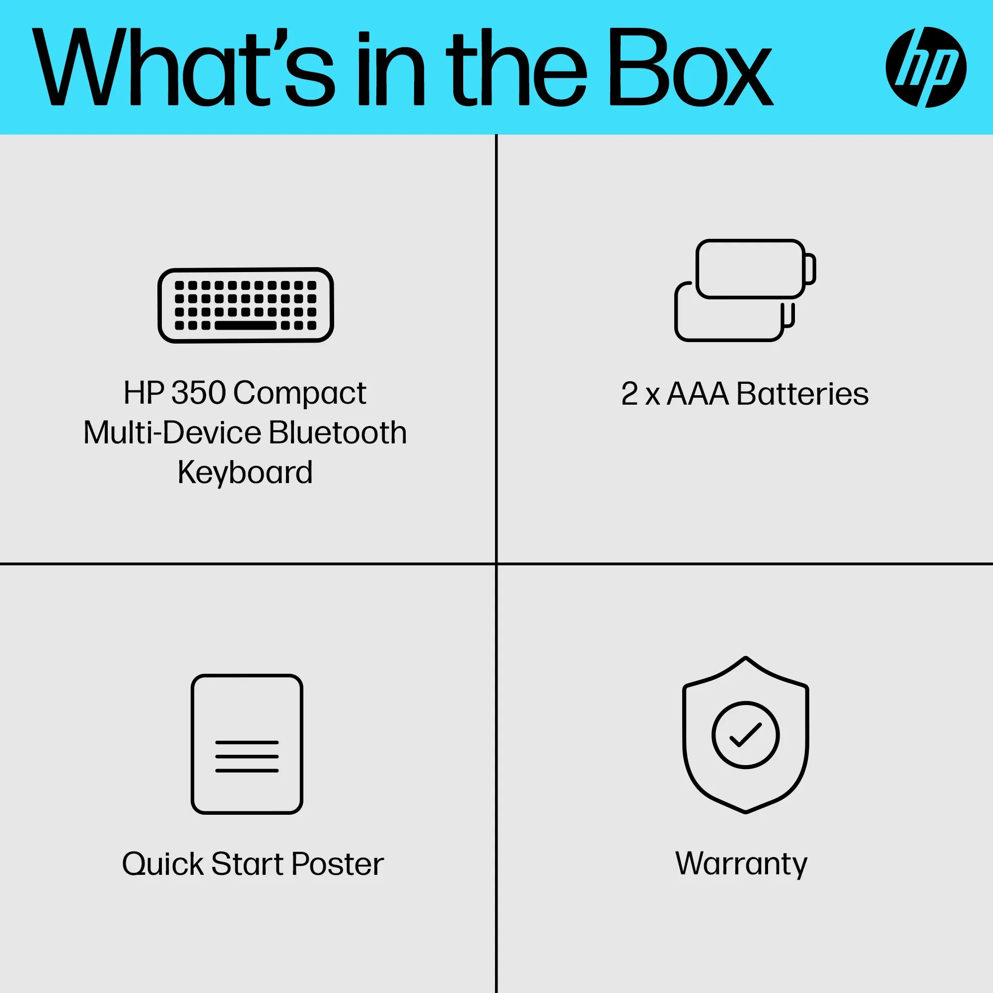 HP 350 Compact Multi-Device Bluetooth - tr&aring;dl&ouml;s tangentbord, svart