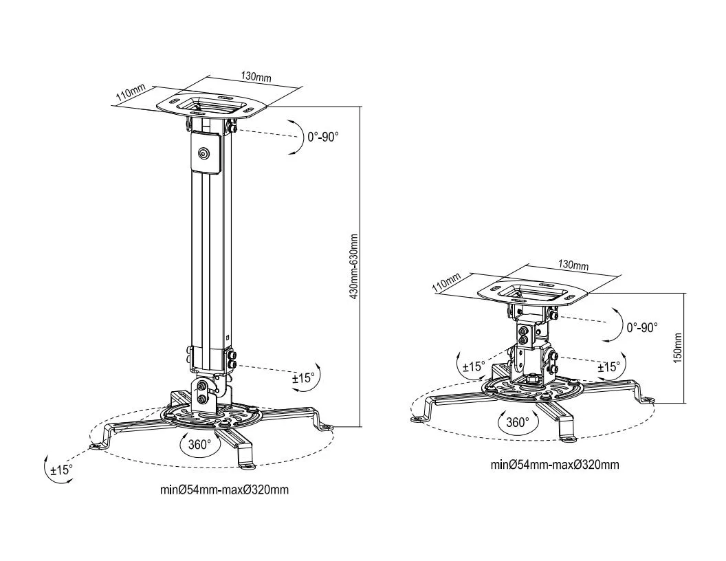 Universal Projector Ceilingmount