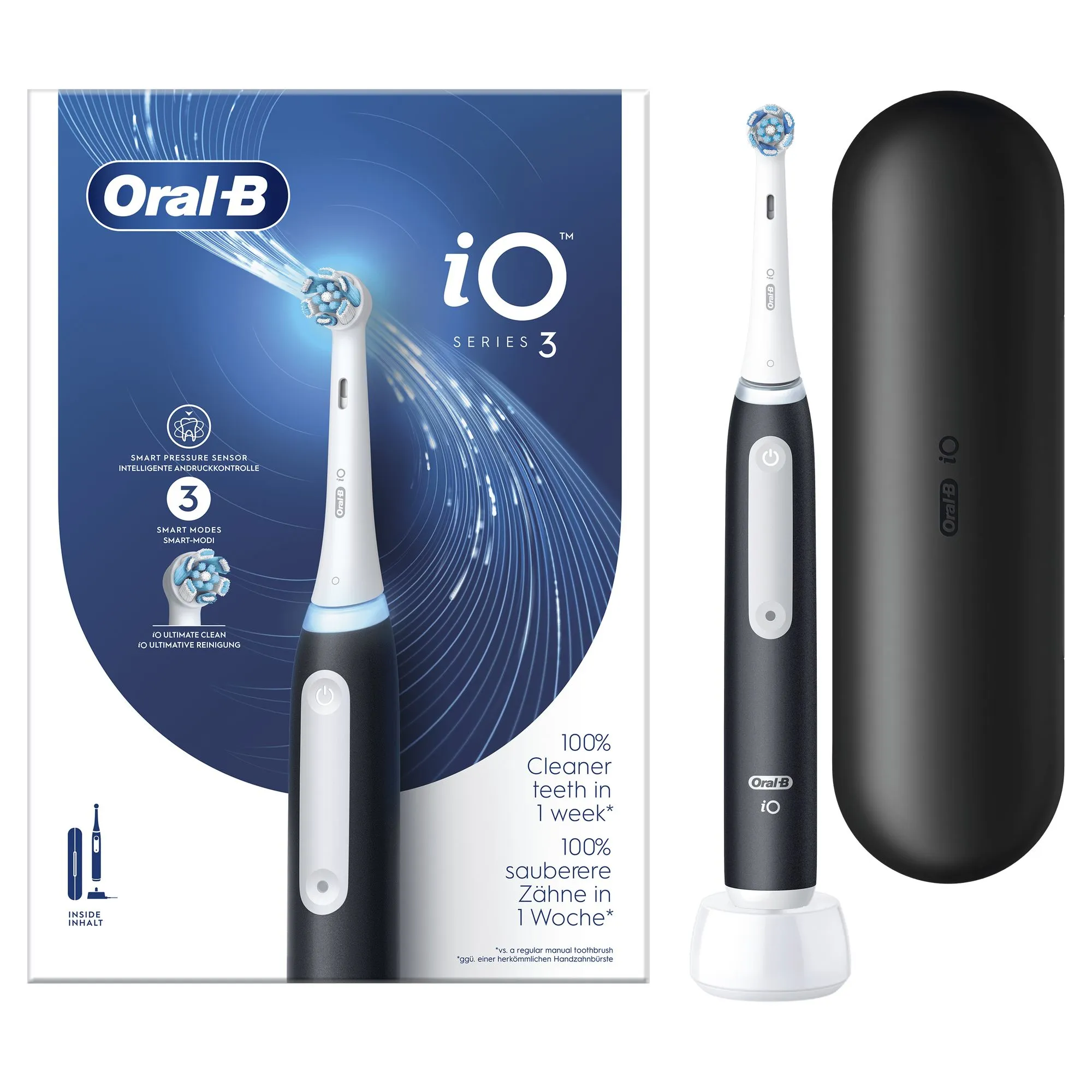 Oral-B iO3 + TC- electric toothbrush, Black/White