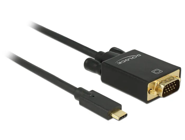 DeLock 85261 Kabel USB Type-C hane till VGA hane (DP Alt-l&auml;ge) Full HD
