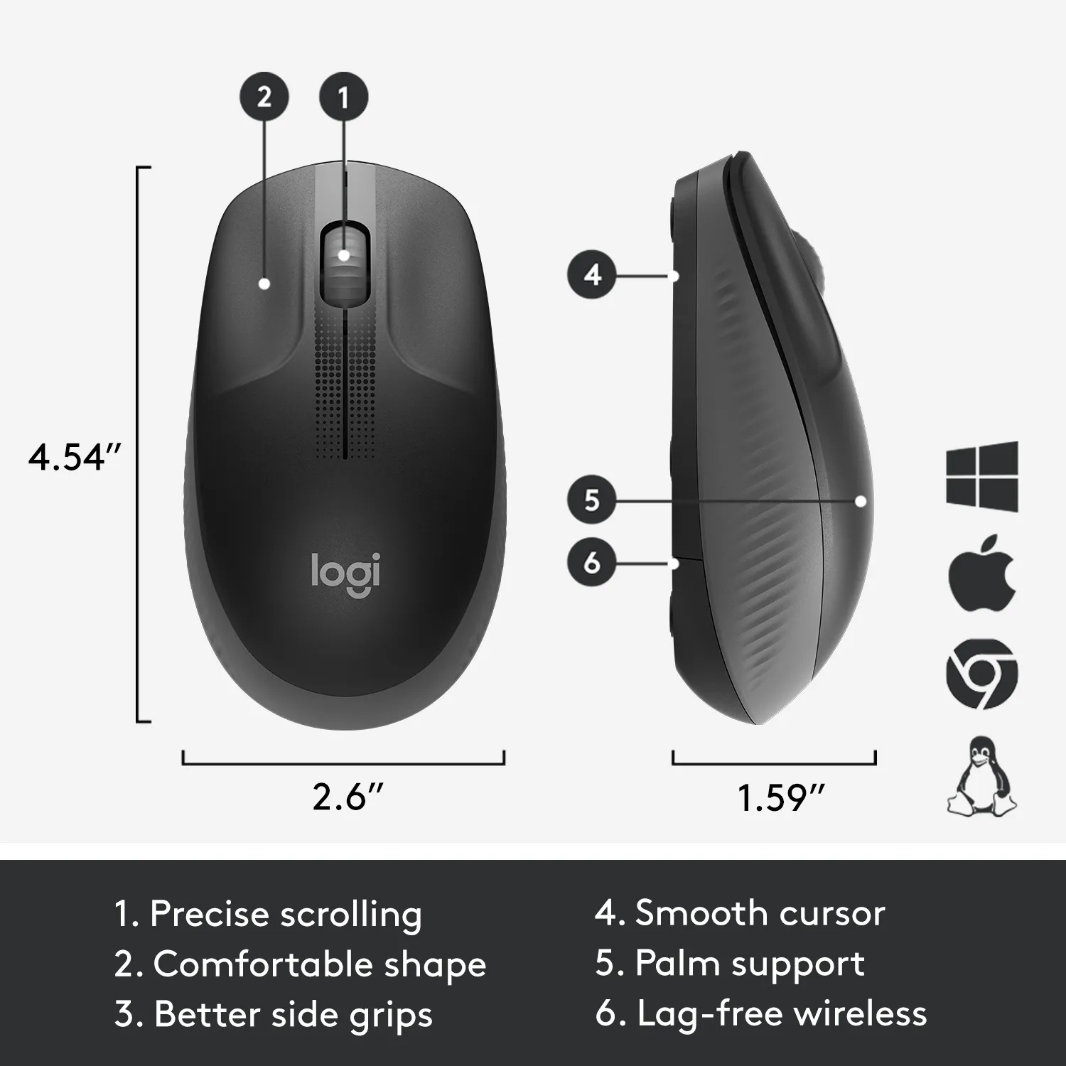 Logitech M190 - tr&aring;dl&ouml;s mus, Kol