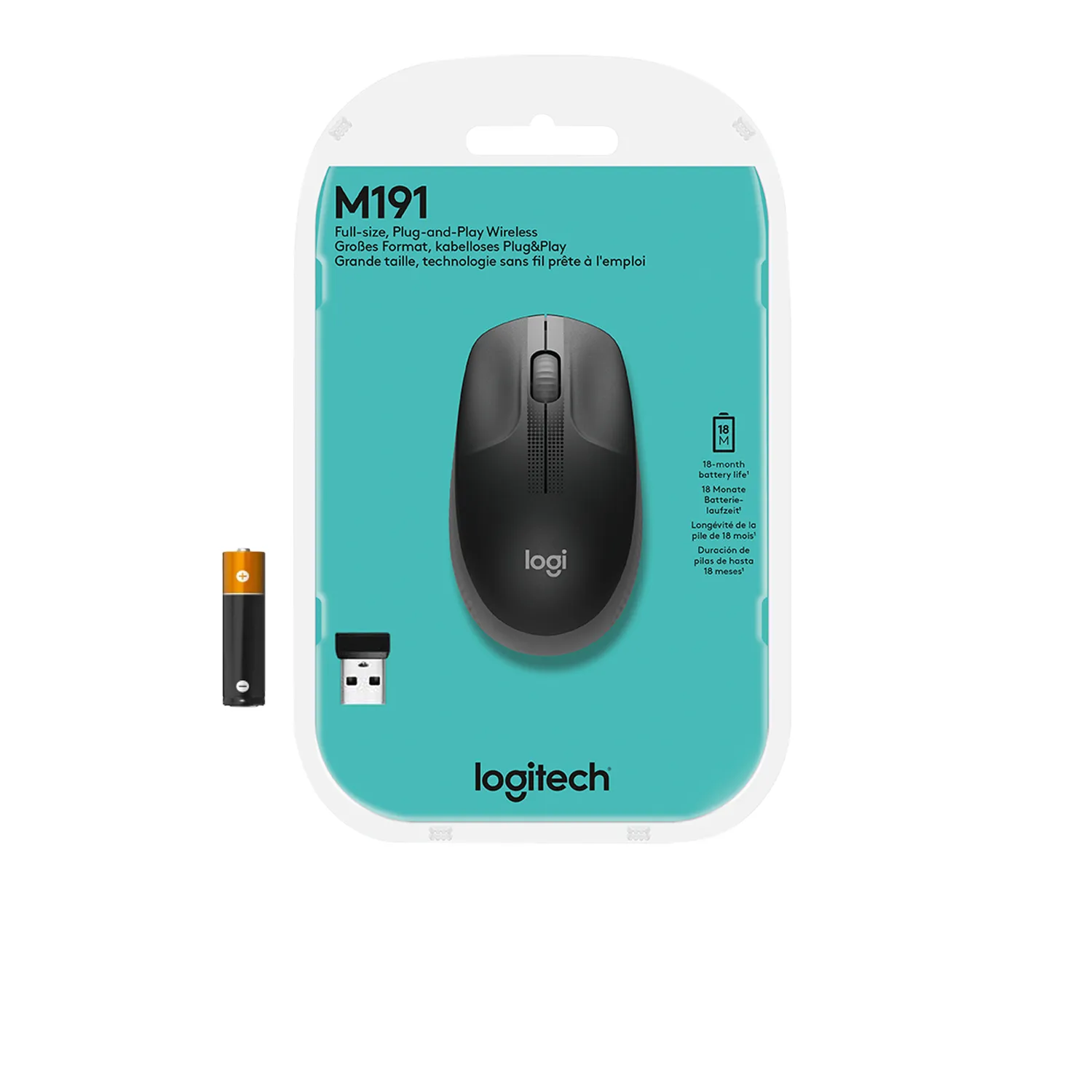 Logitech M190 - tr&aring;dl&ouml;s mus, Kol