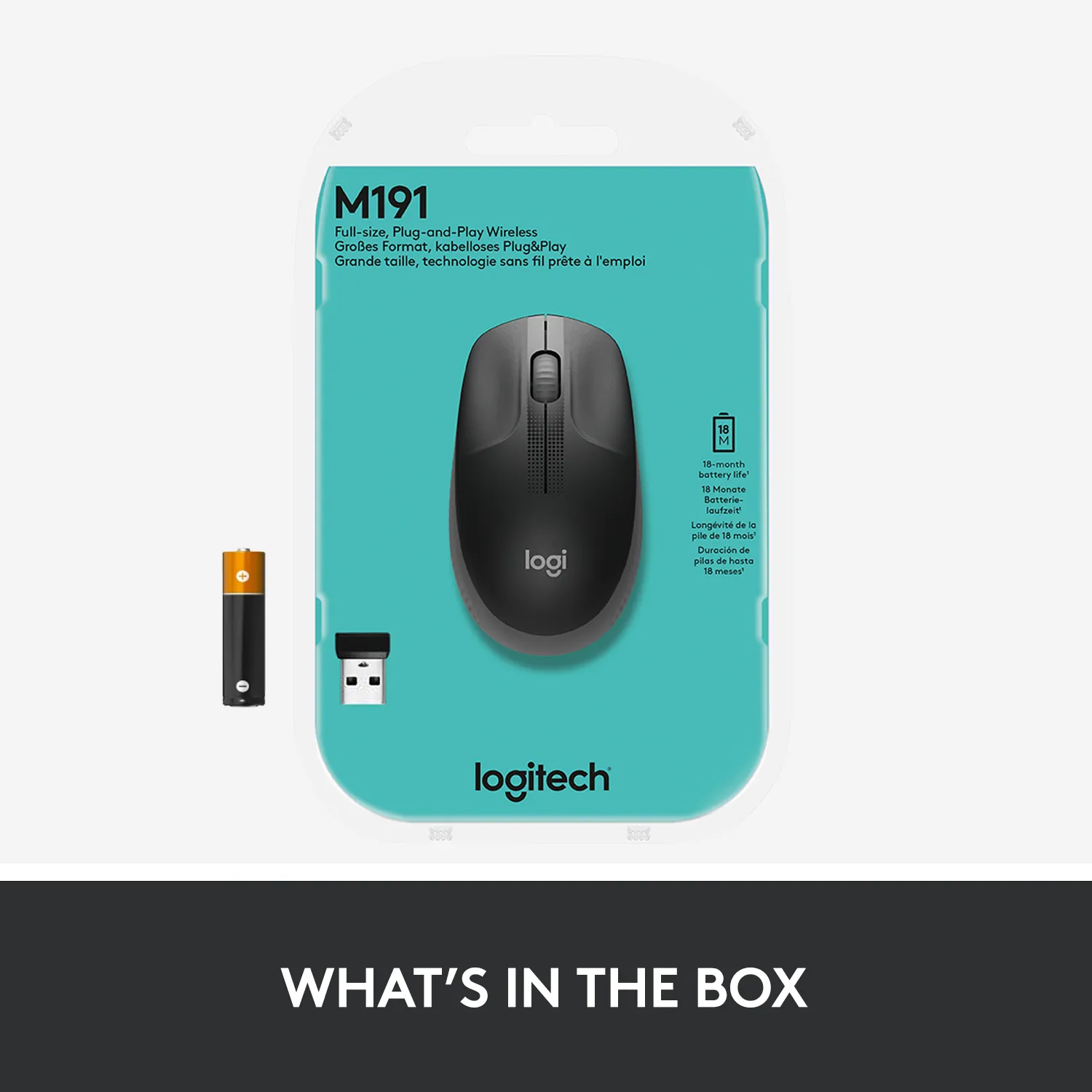 Logitech M190 - tr&aring;dl&ouml;s mus, Kol