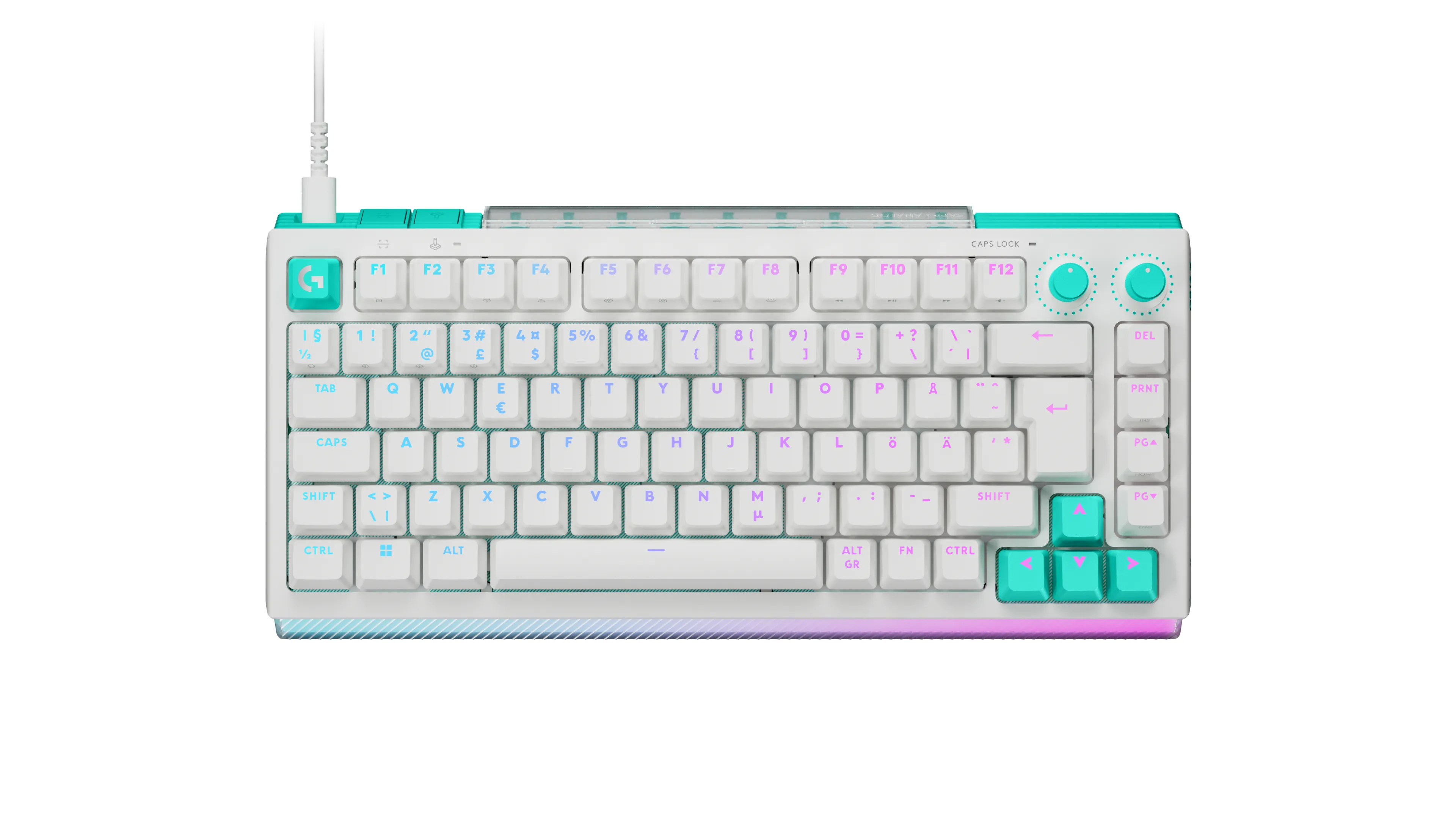 Logitech G512 X 75 -mekaaninen pelin&auml;pp&auml;imist&ouml;, Gateron KS-20 Tactile, valkoinen