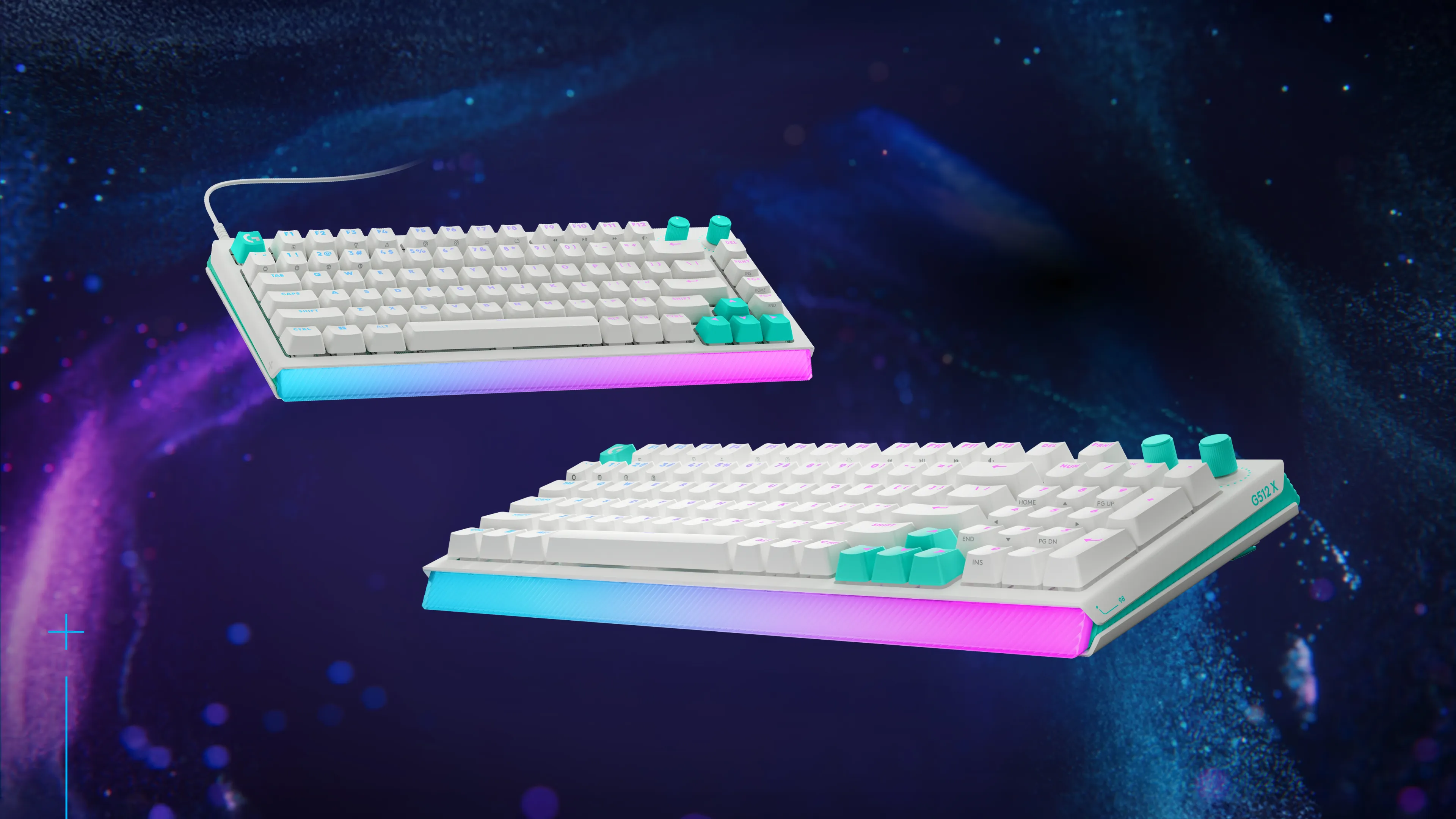 Logitech G512 X 75 -mekaaninen pelin&auml;pp&auml;imist&ouml;, Gateron KS-20 Tactile, valkoinen