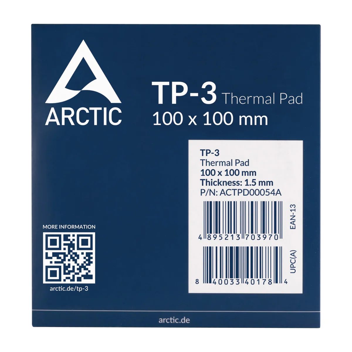 Arctic TP-3 100 x 100 mm 1.5 mm Thermal Pad, Blue