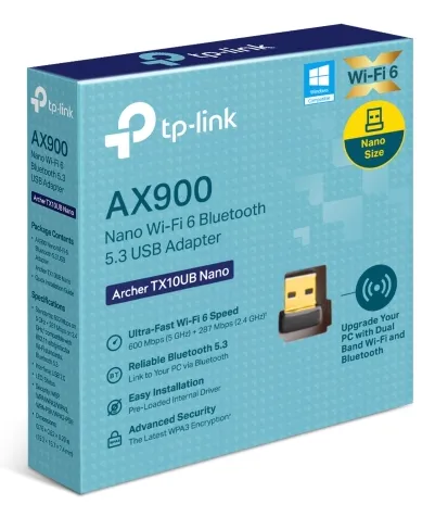 TP-Link Archer TX10UB Nano - USB Wi-Fi Adapter, Black
