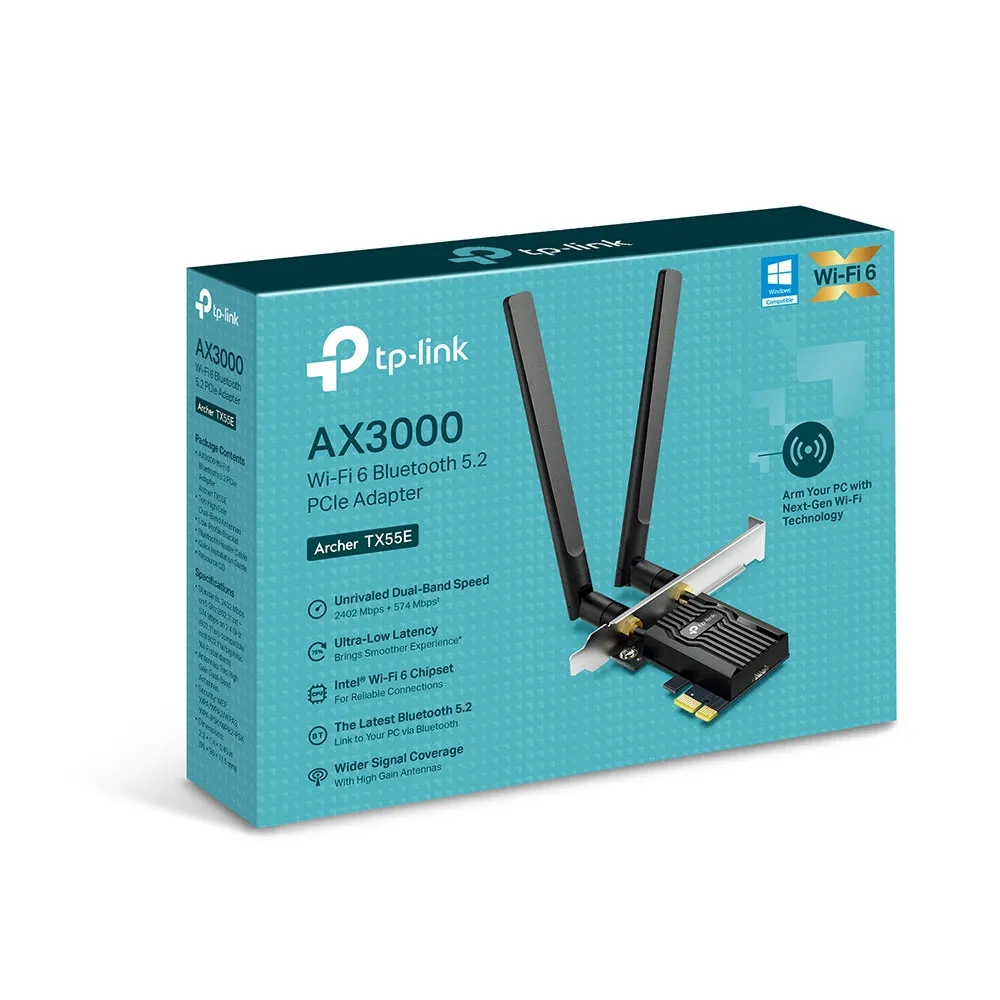 TP-Link AX3000 Wi-Fi 6 Bluetooth 5.2 PCIe Adapter /Archer TX55E