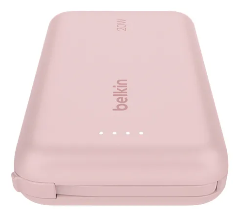 Belkin 10k PD20W Integrated USB-C Cable -varavirtal&auml;hde, pinkki