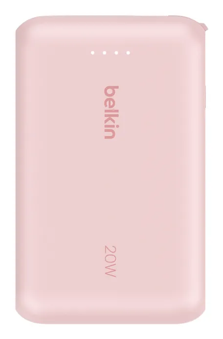 Belkin 10k PD20W Integrated USB-C Cable -varavirtal&auml;hde, pinkki