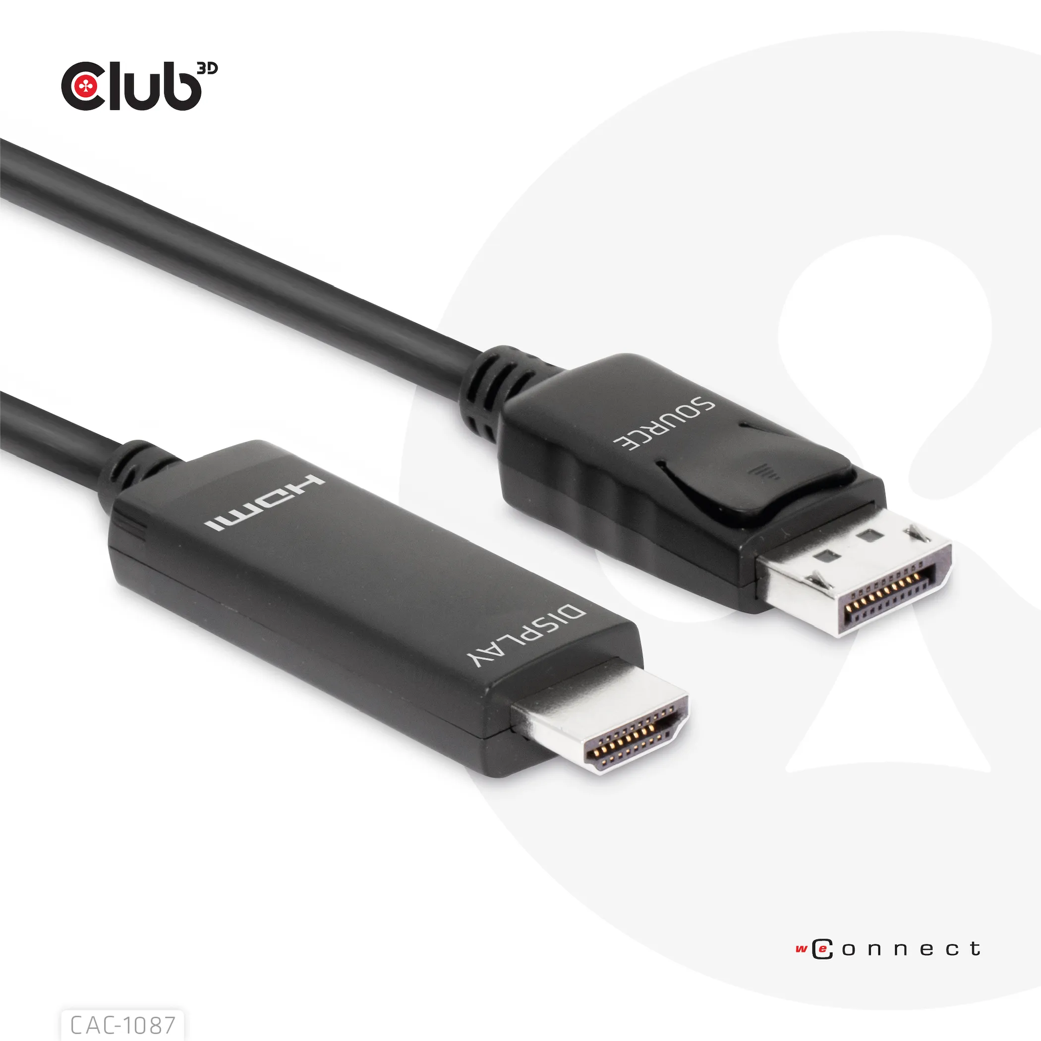 Club 3D DisplayPort 1.4 - HDMI - adaptercable, Black, 3m