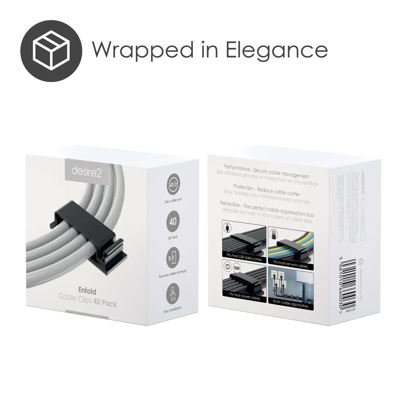 DESIRE2 Cable Holder Enfold x40 Black